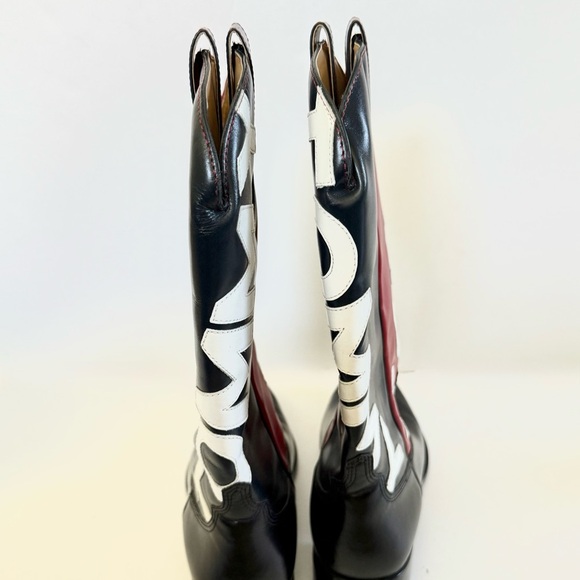 Vintage Tommy Hilfiger Red & Blue Logo Heeled Cowboy Boots ❤️💙 - Picture 6 of 11